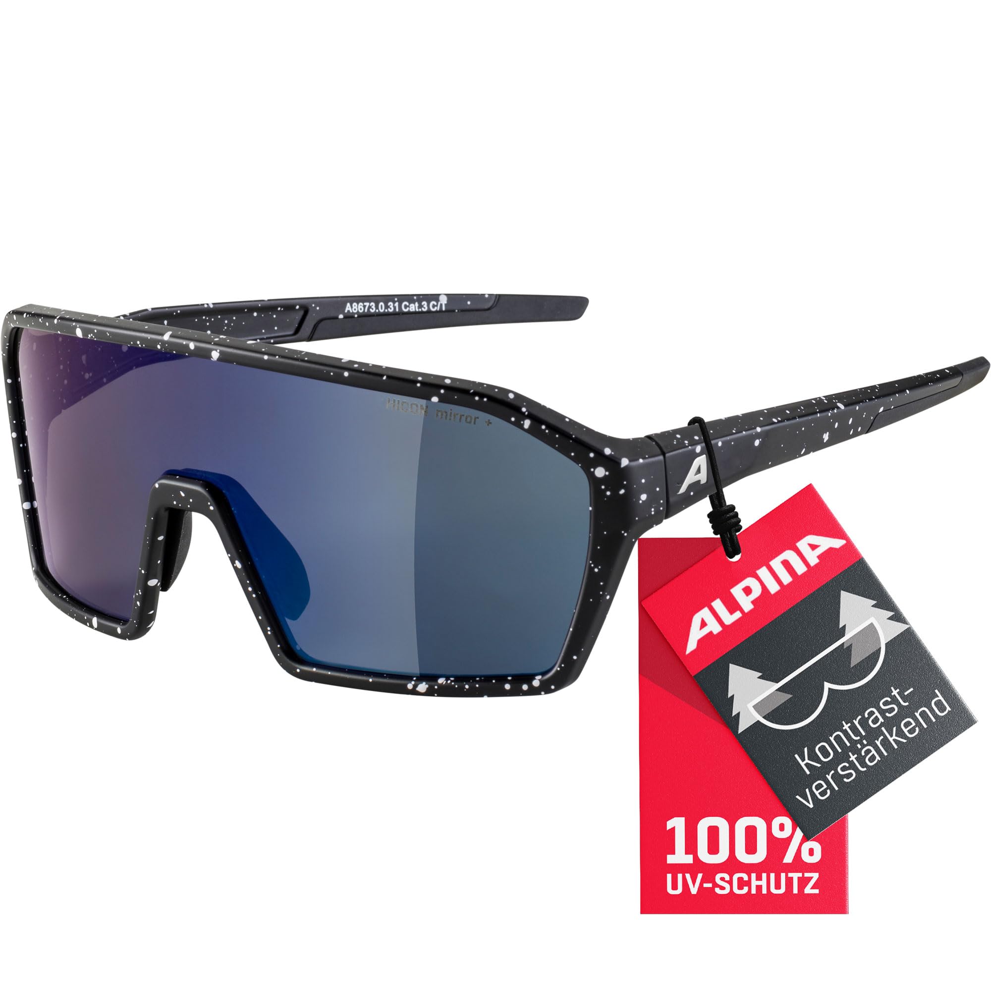 ALPINA RAM Q-LITE - Verspiegelte Sport- & Fahrradbrille Für Erwachsene, kontrastverstärkend, Beschlagfrei, mit UV-A-, B- & -C-Schutz
