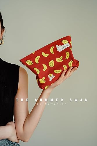 Miniatura 3 de The Summer Swan Bolsa de maquillaje estética grande  Bolsa de maquillaje floral  Embrague de medio día  Bolsa de kit de período  Bolsa de higiene