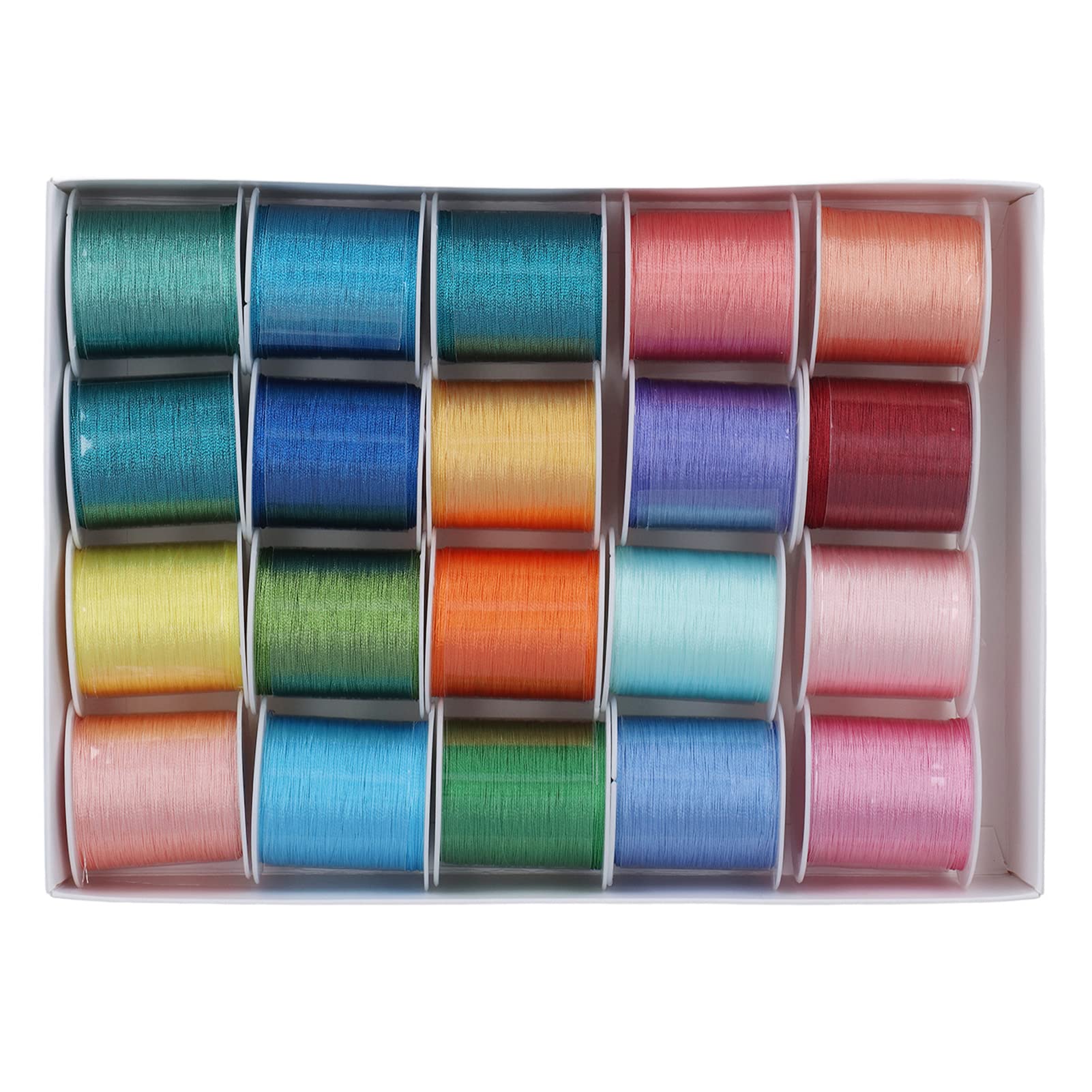 20 Unidades de cordón para Pulseras, 328 pies cortables, 0,2 mm, cordón de poliéster de 3 Hilos para ensartar Cuentas, cordón elástico para fabricación de Joyas con Cuentas de