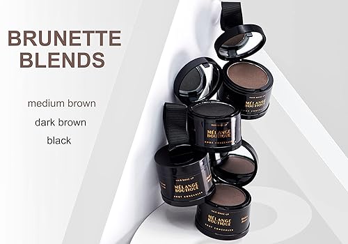 Miniatura 11 de Fórmula instantánea en polvo de línea capilar (marrón medio) - Retoque de raíces para cabello gris, corrector para adelgazamiento y puntos calvos