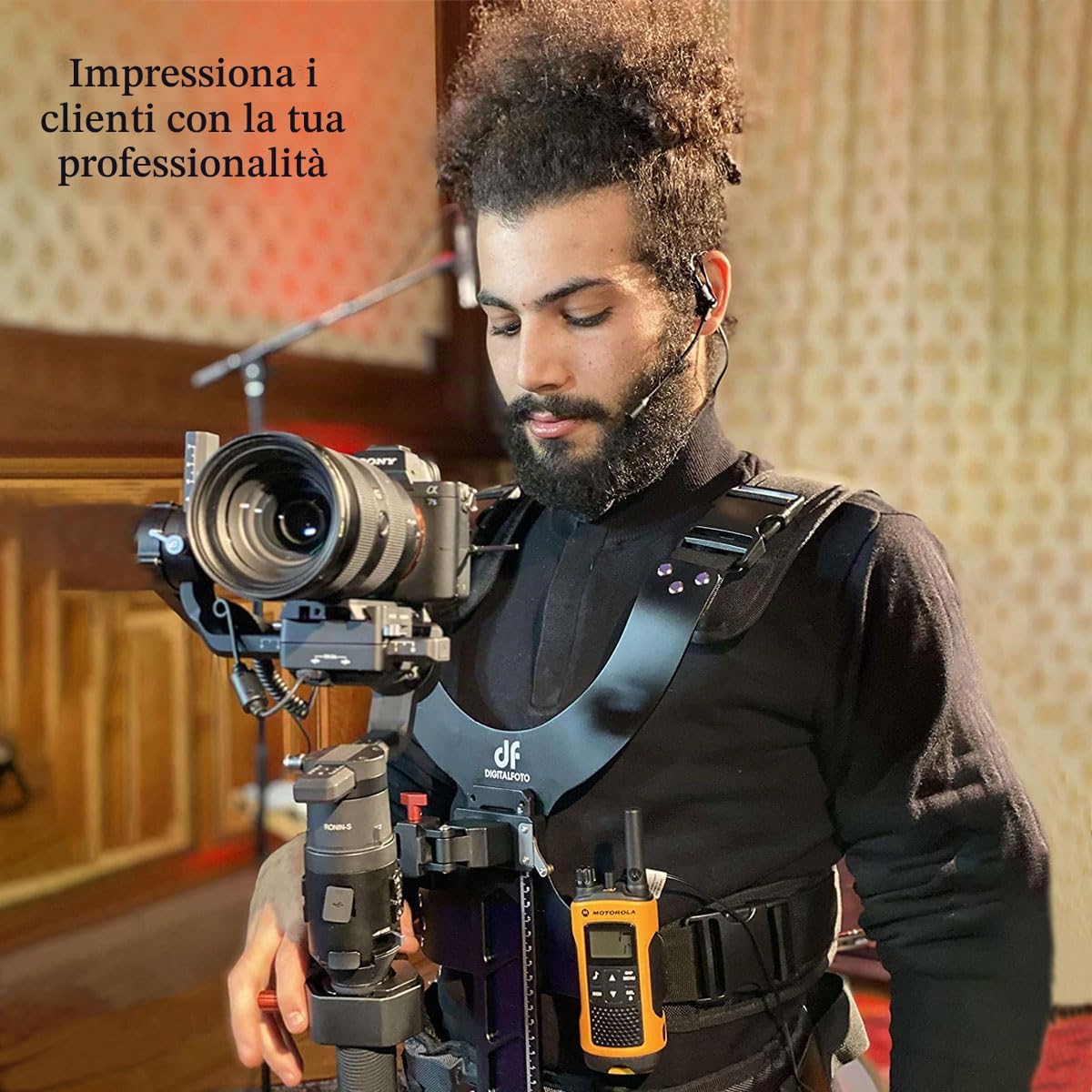 DF DIGITALFOTO Thanos Gimbal Vest, Sistema di Supporto Universale per Videocamera Gimbal, per Riprese Documentarie,Compatibile con DJI RS2/RS3/RS3Mini/RS4/RS4Pro,ZHIYUN Crane 2S,Carico utile 2-5kg