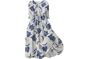 My Rentals Orders: Womens Lapel Neck Dresses Summer Ladies Boho Floral A-Line...