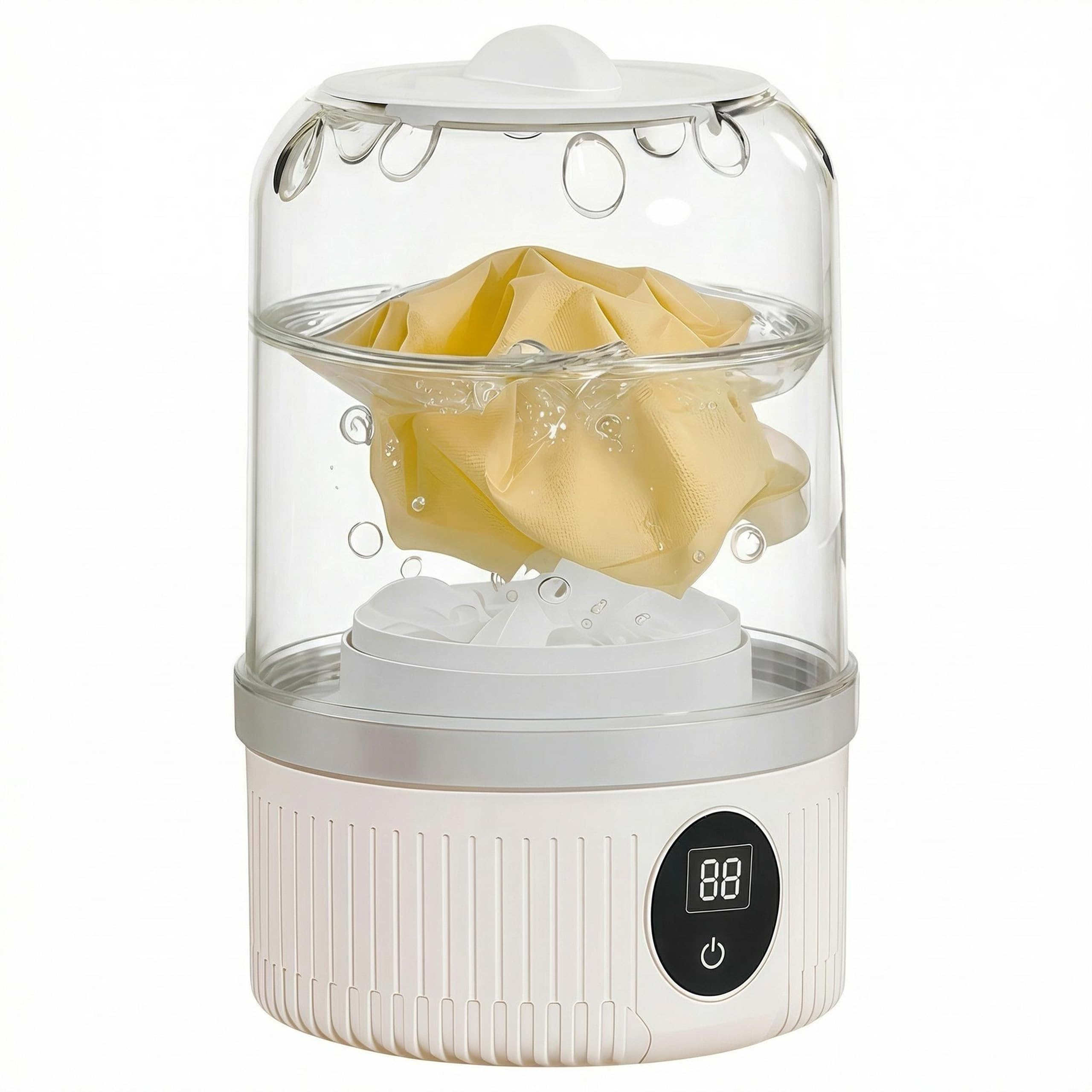 Mini-Waschmaschine, 2 Modi Tragbare Waschmaschine für Camping Reisen Hotel, 15W 1L Unterwäsche-Waschmaschine, Wiederaufladbar Kleine Mobile Waschmaschine für Babykleidung, BHs, Unterwäsche, Socken