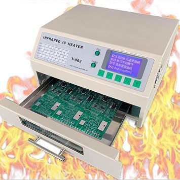 800W Professional Soldering Station,Reflow Oven Infrared IC Heater Soldering Machine for PCB SMT Soldering Proofing,Welding Area 180 x 235 mm,0-280C