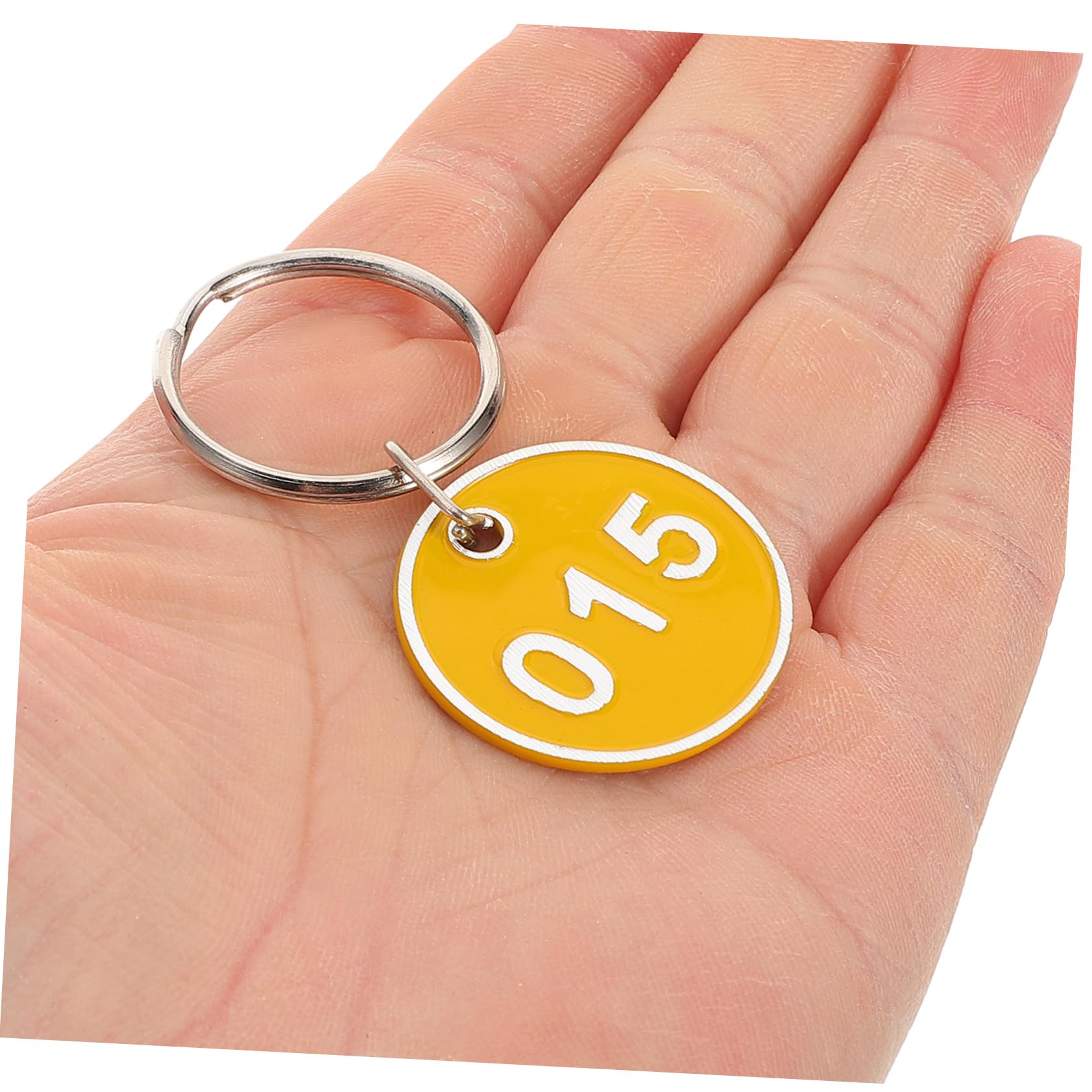 FOMIYES 1 Set Targa Etichette Identificative Per Bagagli Numero Chiave Etichette Portachiavi Numerato Giallo Etichetta Bagaglio Multiplo