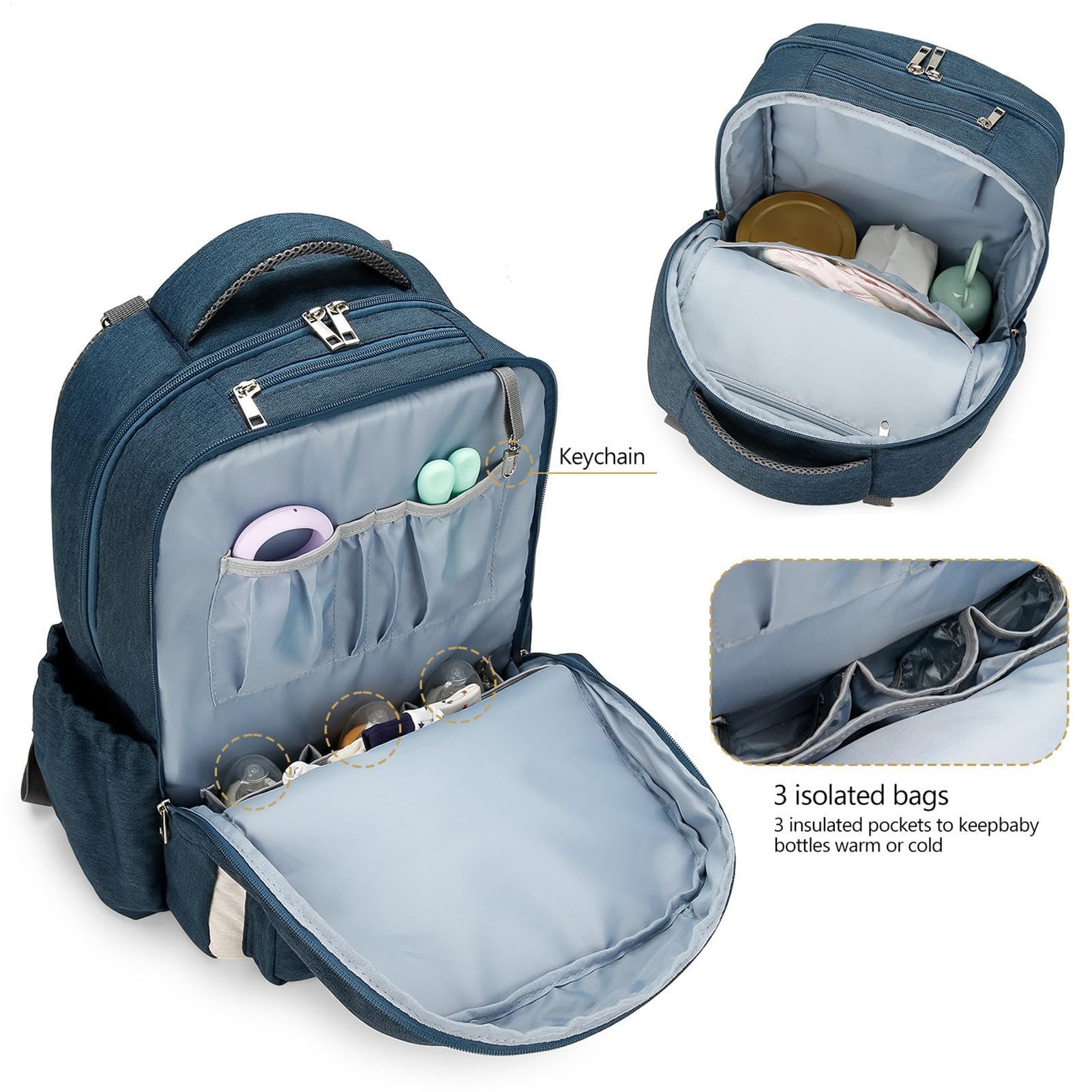 Generico Multi-purpose Diaper Bag, Diaper Backpack for Moms, Charging Port Diaper Bag, Double Layer Diaper Backpack, Waterproof Backpack for Baby, Diaper Bag for Travel, Stylish Diaper Backpack