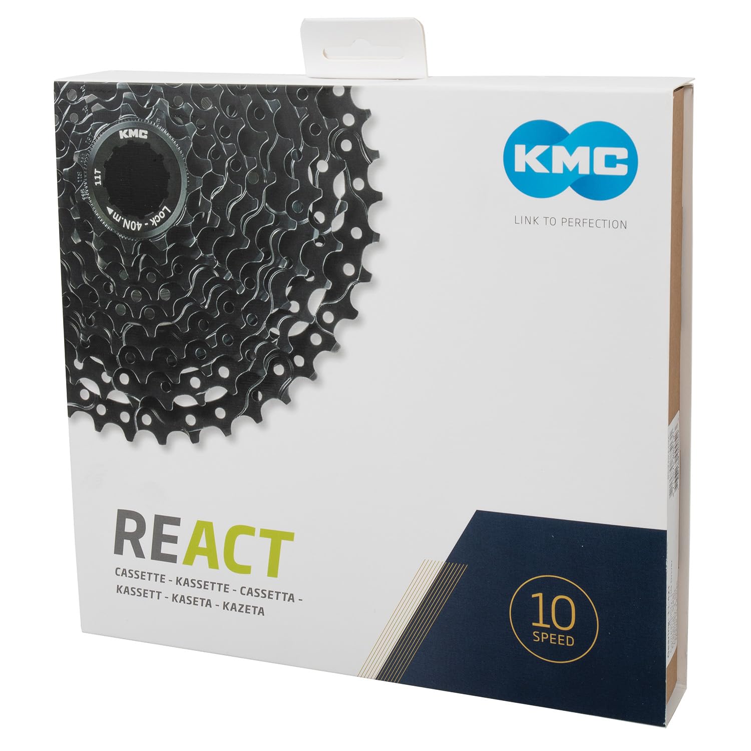 KMC React kaseta 10 prędkości, czarna, 11/42T