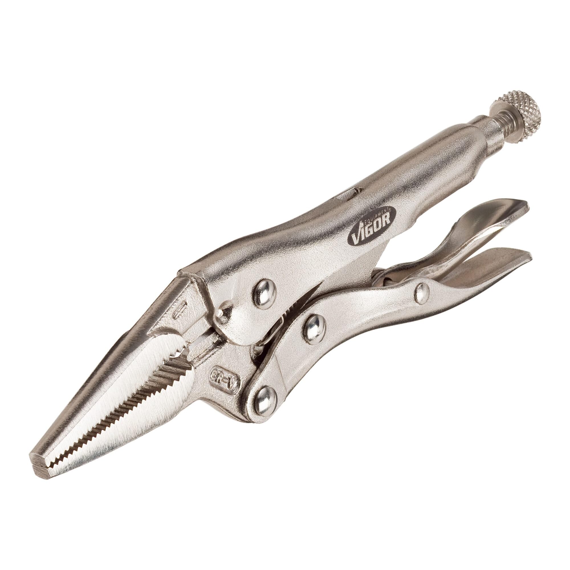 VIGOR V1802 Grip Pliers with Long Jaws - Multi-Colour