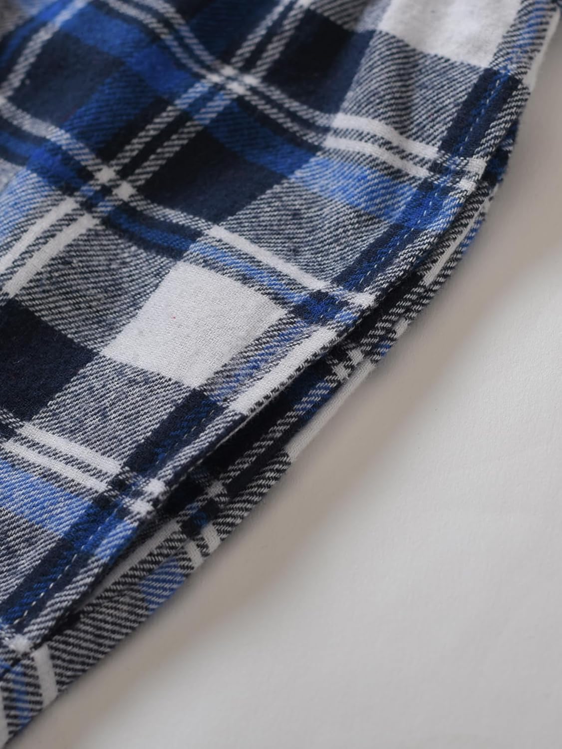 Latuza Women's Petite Pajama Set Crew Neck Knit Top Flannel Jogger Pants - Image 5