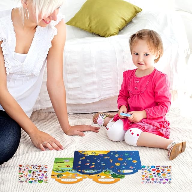 Foto 6 de 8 de Paquete de 4 libros de pegatinas Reutilizables,Pegatinas Reutilizables 3D,Calcomanías de Viaje y Libro,Libro…