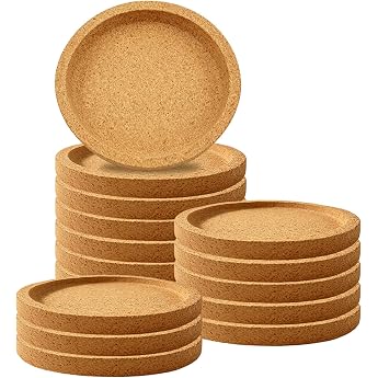 Cork Coasters Pack of 16 Round Cork Coasters Wooden Coasters