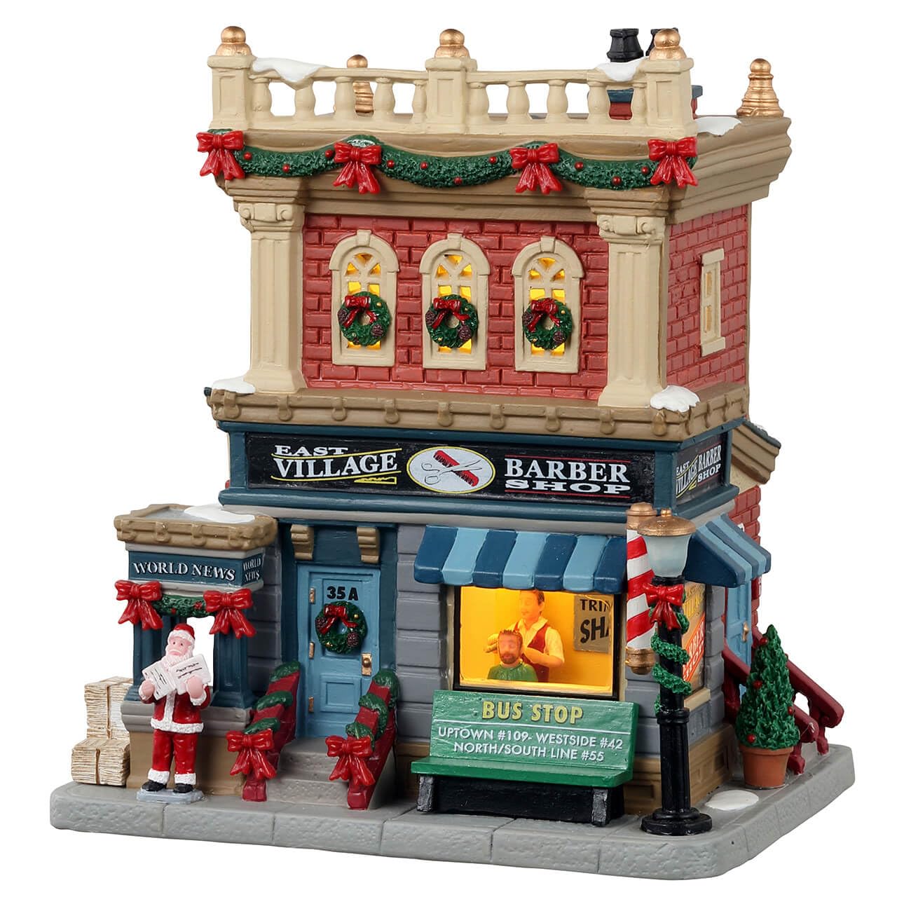 Lemax - East Village Barber Shop, B/o Led - Weihnachtshäuser & Weihnachtsdörfer
