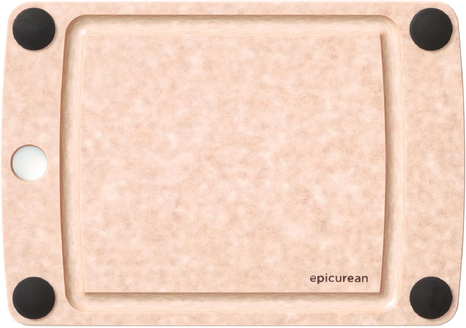 Epicurean All-In-One Cutting Board with Non-Slip Feet and Juice Groove, 10" × 7", Natural/Black