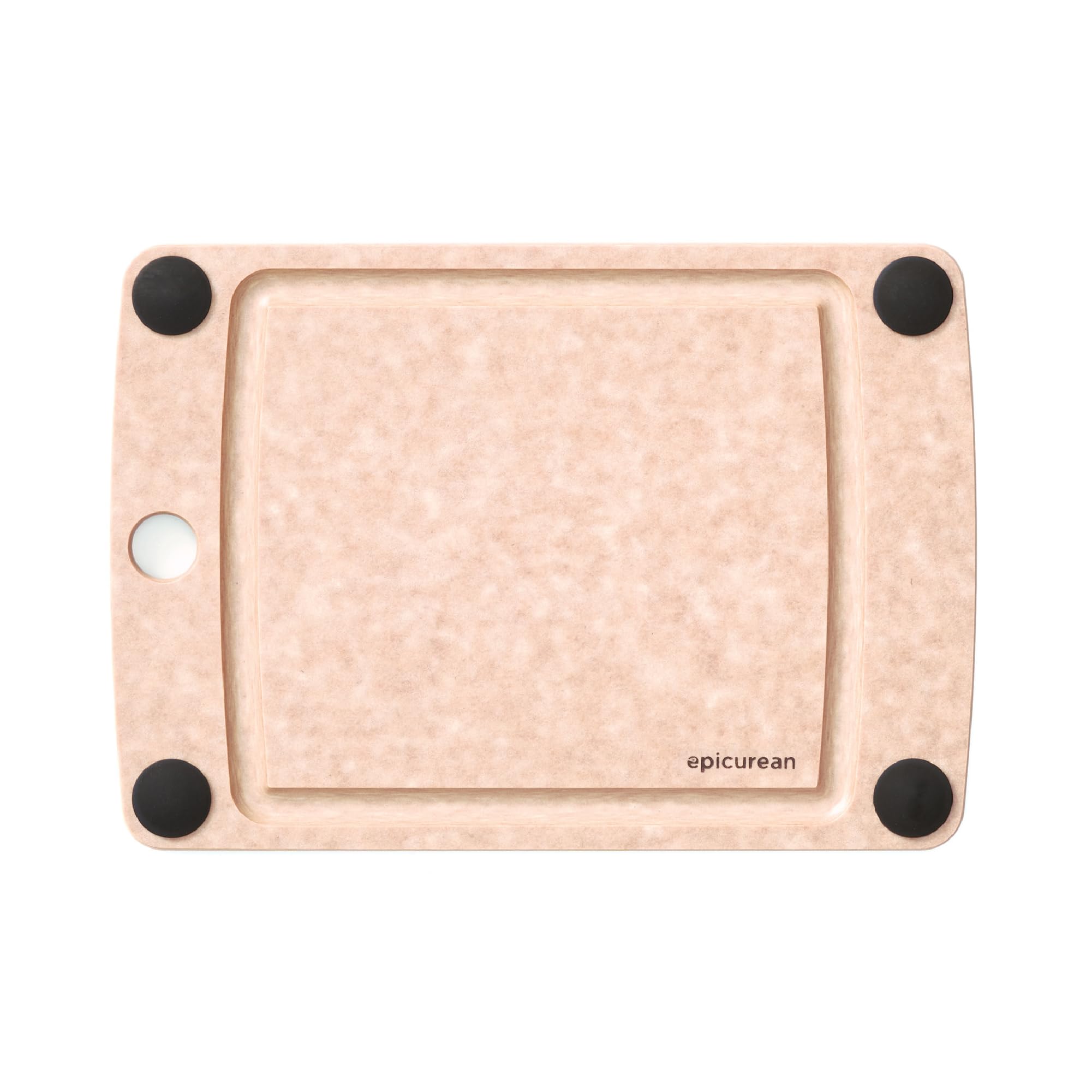 Epicurean All-In-One Cutting Board with Non-Slip Feet and Juice Groove, 10" × 7", Natural/Black
