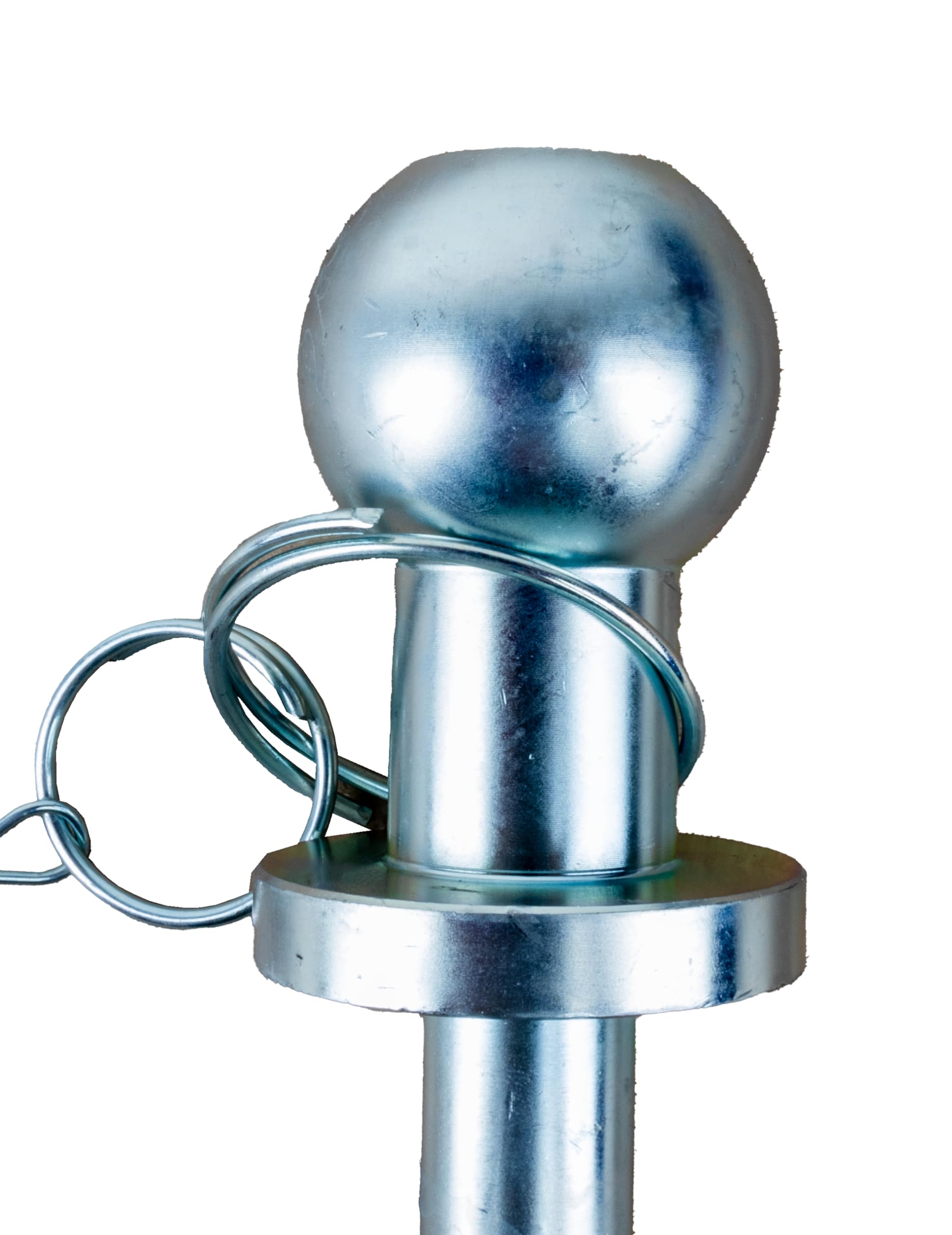 Pasador de remolque Ama Ball con cabeza Ø 50 mm: pasador de bola de remolque roscado de 190 mm, diámetro de cabeza de bola de 50 mm, cuerpo de 22 mm
