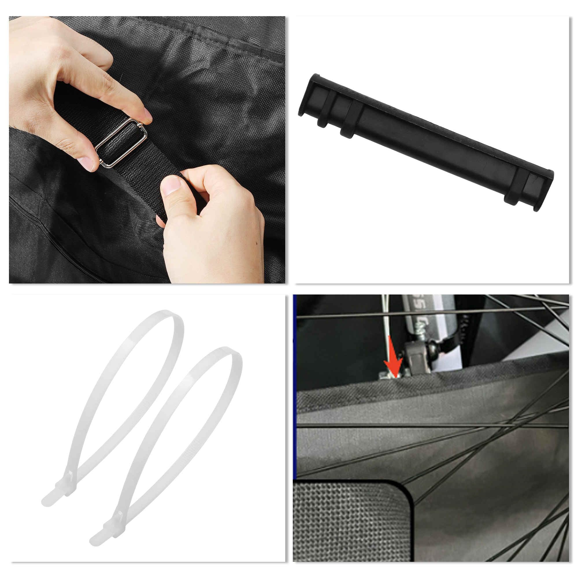 Borsa Trasporto Bicicletta Nero 1 Pc Per Bici Strada Impermeabile | Materiale: 600D/210D, Dim: 140x28x80cm, Compatibile Per MTB, Pieghevoli, Cinghie, Maniglie, Tracolla.