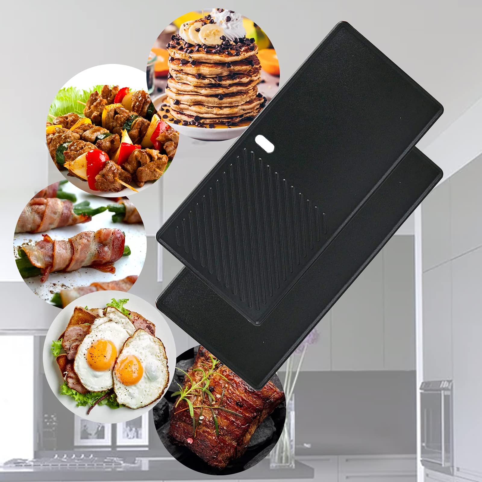 Uniflasy Grillrost Gusseisen 43 x 63 cm, 1 Stück passend für Gasgrill