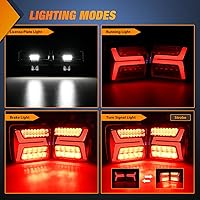 Vista 2 de Nilight Kit de Luces Magnéticas para Remolque de Arrastre 2 Piezas 58LED Inalámbricas Recargables Luces Traseras de Parada Giro Circulación