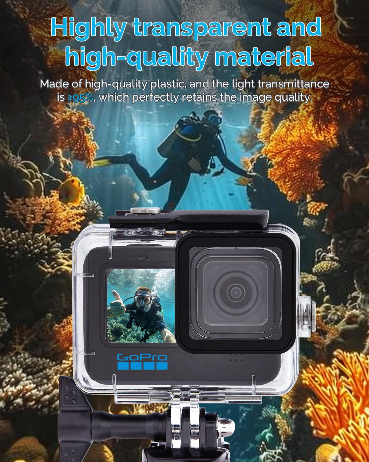 wasserdichte Schutzhülle für GoPro Hero 9/10/11/12, Unterwasser Schwimmender Handgriff Kompatibel mit GoPro 9/10/11/12