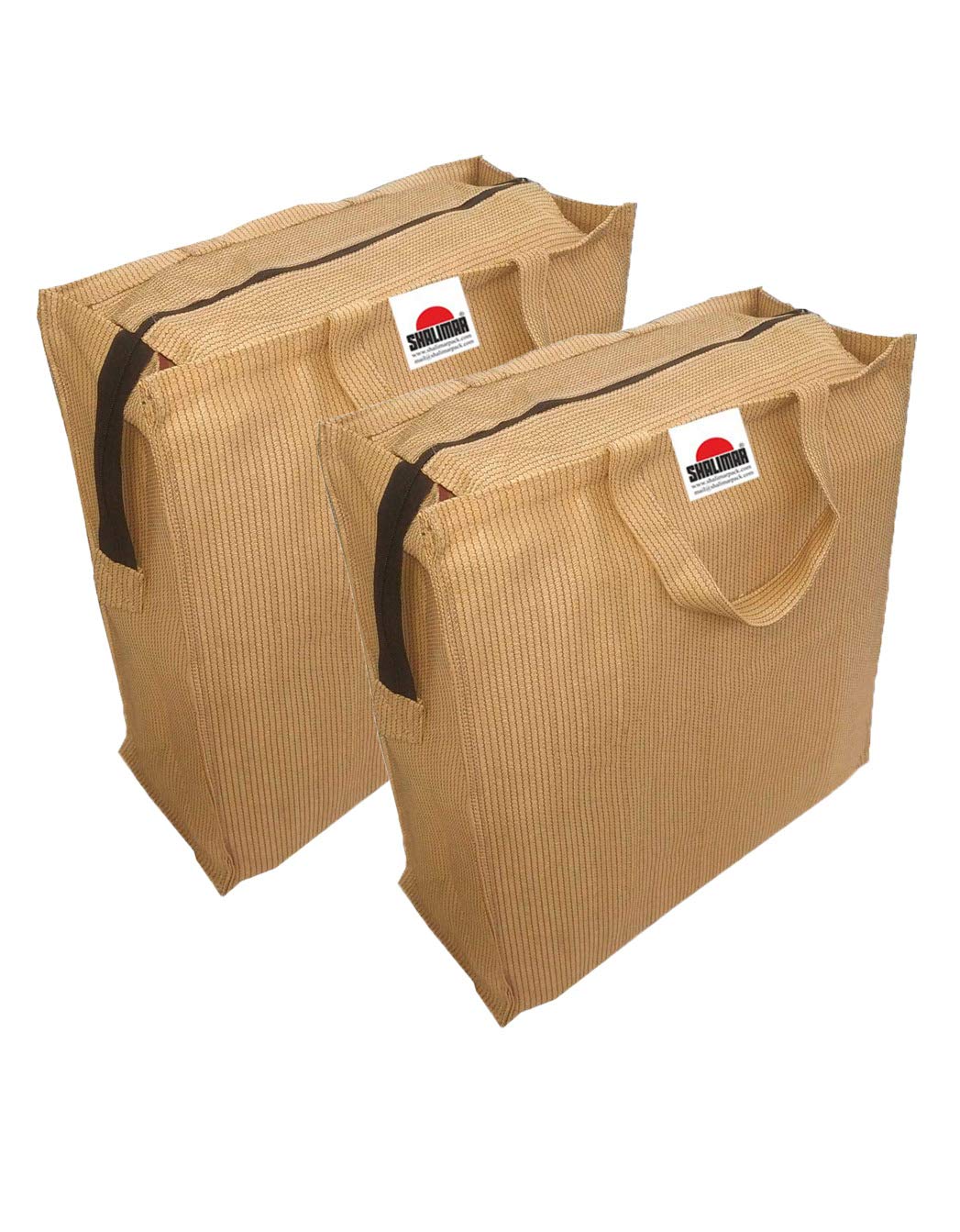 Shalimar Reusable Grocery/Multipurpose Bags (Brown Colour) (16 x 15 x 6 Inch) Pack of - 2