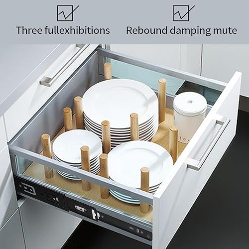 Miniatura 6 de 2 pares de 10 pulgadas de extensión completa menos ruido rodamiento de bolas deslizantes de cajón negro, cierre suave, montaje lateral resistente,