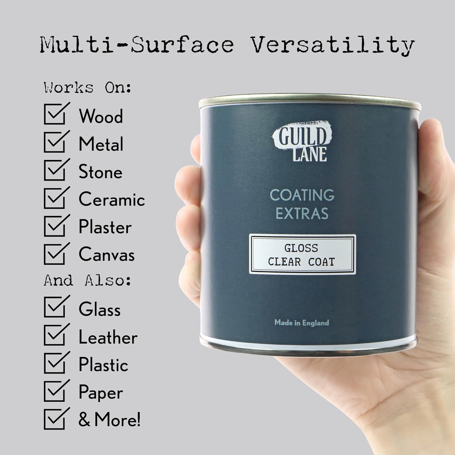 Gloss Clear Top Coat - Non-Yellowing Protective Acrylic Paint Sealer for Easy Application, Exceptional Coverage - Multi-Surface, Non-Toxic Clear Waterproofing Paint - 500ml