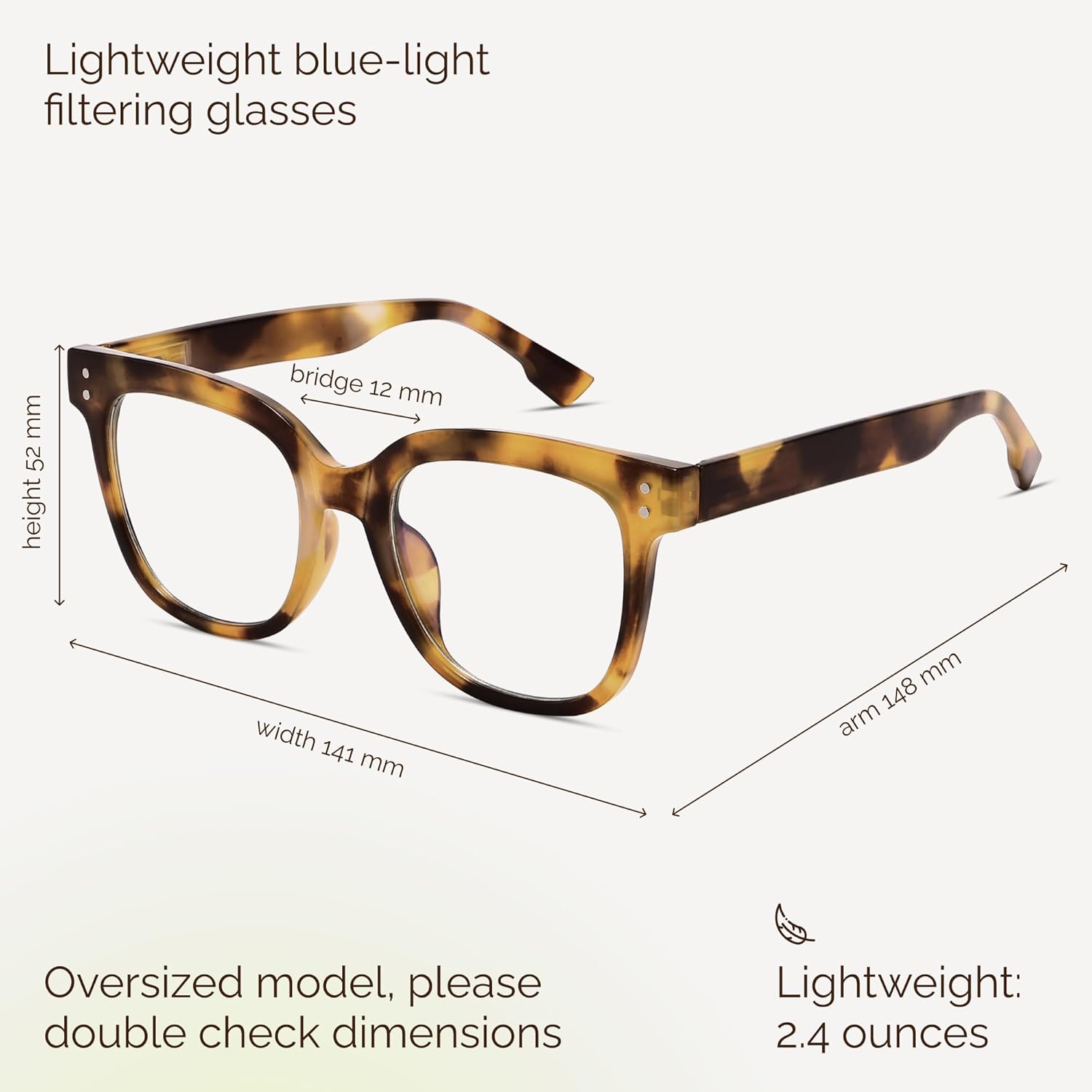 miyya Blue Light Glasses for Women & Men – Oversized UV & Blue Light Blocker Chunky Frames, Stylish Eyewear Accessories - Image 3