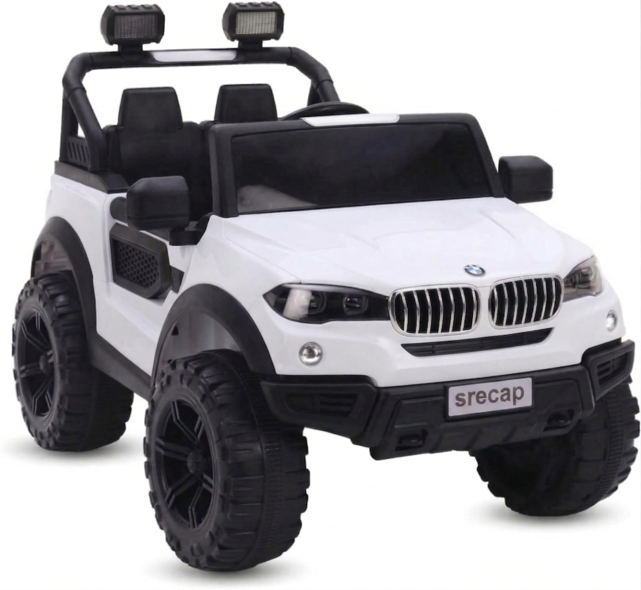 SRECAP Kids Speed-888 Ride-On 12V 7ah Rechargeable Battery Operated Solid Designed SUV for 1 to 7 Year Kids| Boys| Girls| Children - (White Colour)-image-6