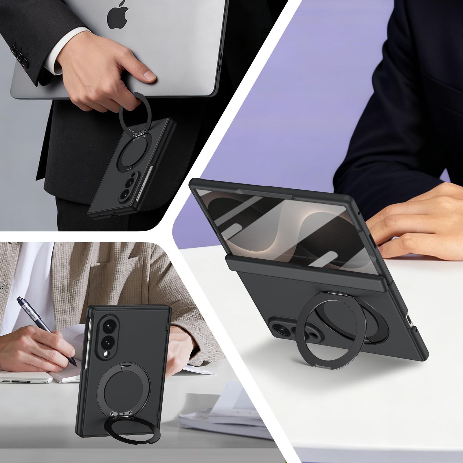 Funda Soporte Magnético Compatible con Samsung Galaxy Z Fold 8, Negro