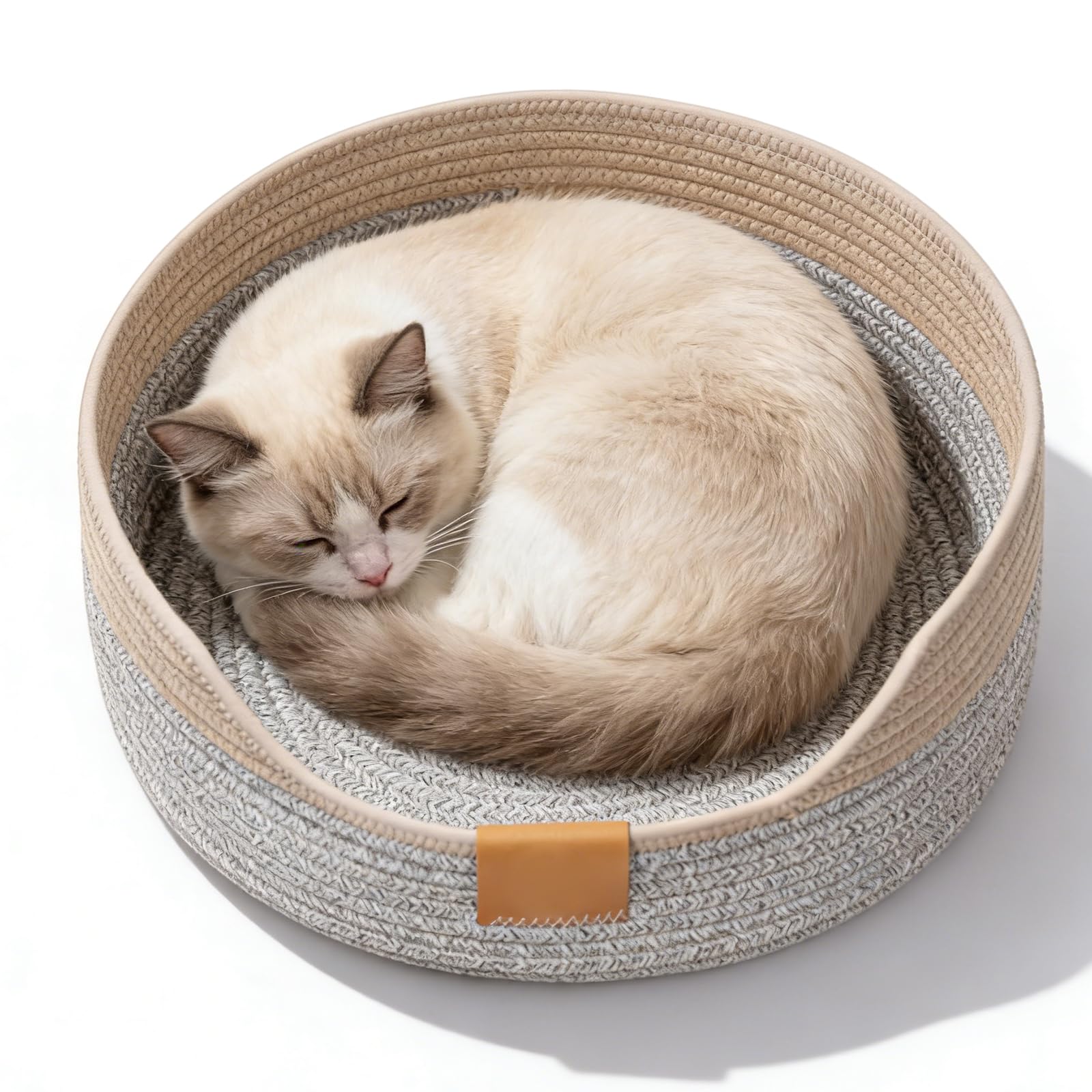 GOMETY Cama para gatos lavable, 50 x 15 cm, cesta para dormir de cuerdas de algodón, cama redonda para mascotas, cama para gatos, cesta para gatos, cama para gatos, nido para gatos, cama para perros