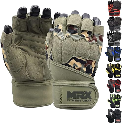 MRX - Guantes de levantamiento de pesas para hombres, guantes de entrenamiento para hombre, guantes de levantamiento de muñeca, guantes de gimnasio