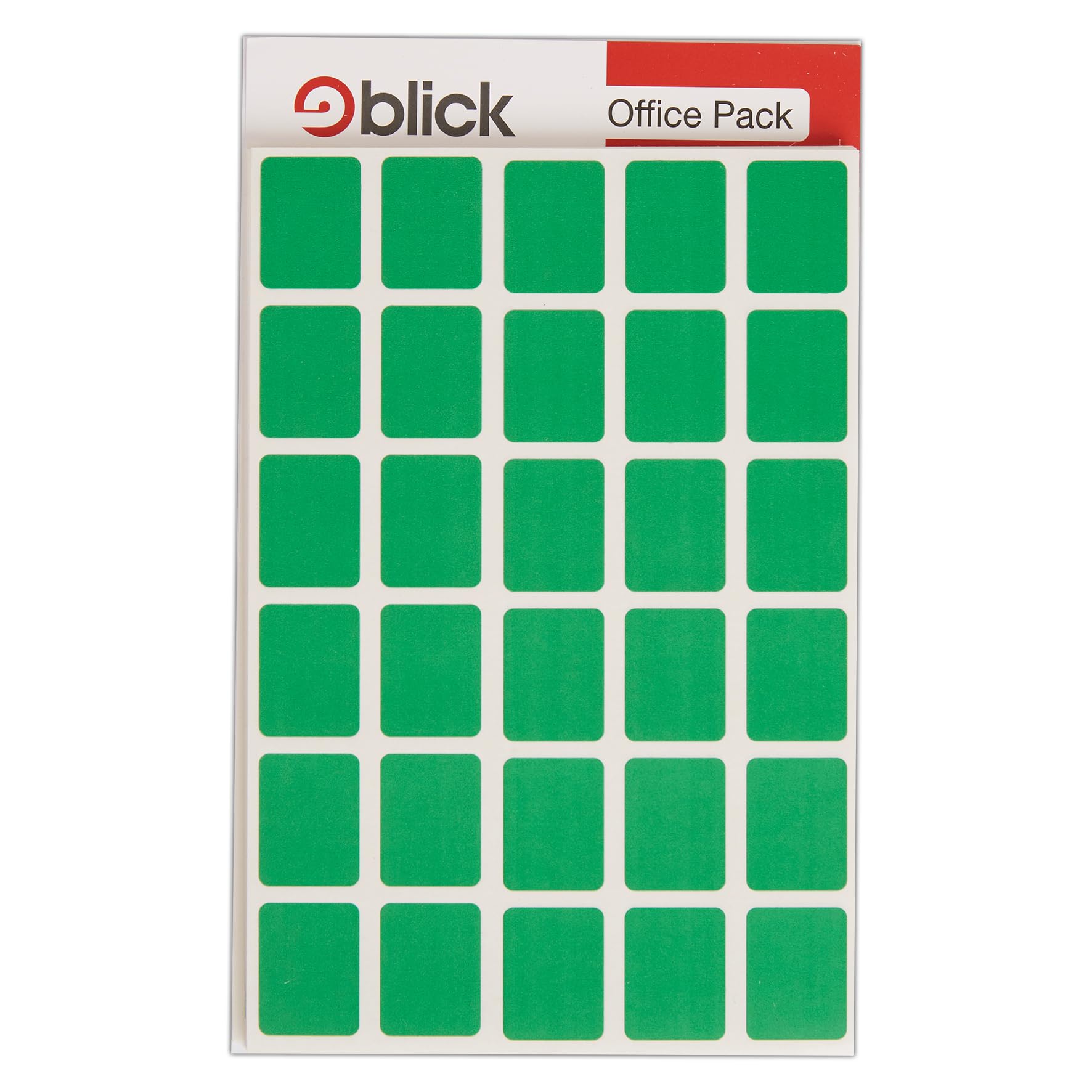 Blick Green Rectangular Self Adhesive Office Stickers 19 x 25mm - 960 Pack