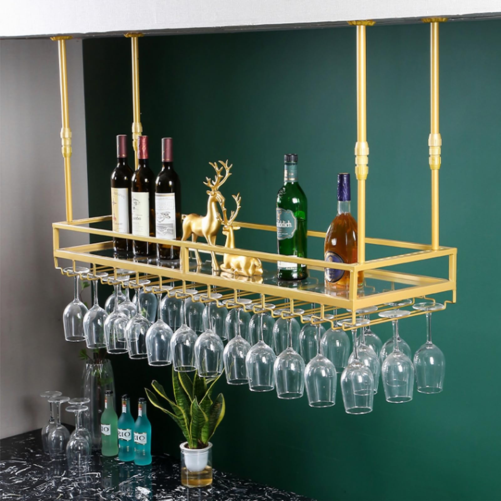 Casier à vin de plafond à grande capacité et hauteur réglable