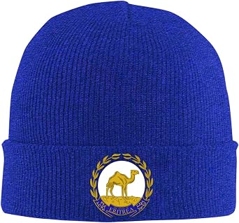 Beanie Hat Men Women, Eritrean Coat of Arms Flag Soft Unisex Winter Hat Cuffed Thick Knitted Skull Cap, Daily