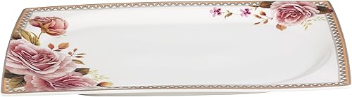 Miniatura 3 de Lorenzo - Juego de vajilla de porcelana de hueso elegante, 57 piezas, para 8 juegos de vajilla Loretta, multicolor