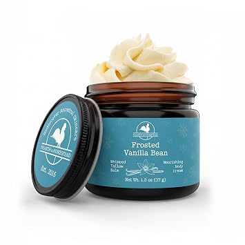 20% off: Beef Tallow for Skin, Frosted Vanilla Whipped Tallow Balm, 1.3oz