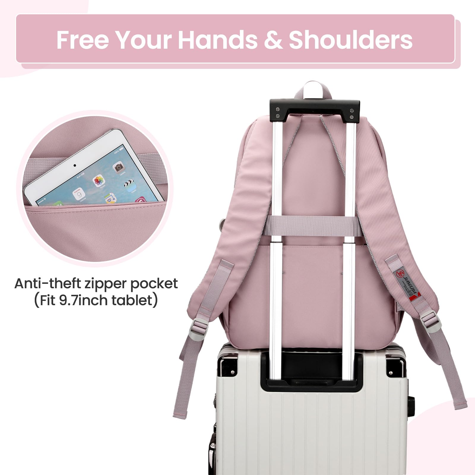 Amythe Mochilas Escolares Niñas Adolescentes Ligera Grande Moda, Morado | Mochila Colegio para Niña Chicas 10 12 16 18 años, Mochilas Impermeable de Viaje de Primaria Secundaria Instituto