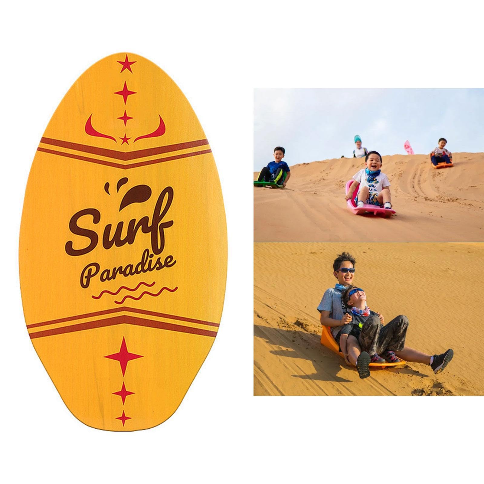 Professionelles Skimboard Aus Holz Hochglanzbeschichtet Leichtes Bodyboard für Kinder Erwachsene für Sand Wassersport