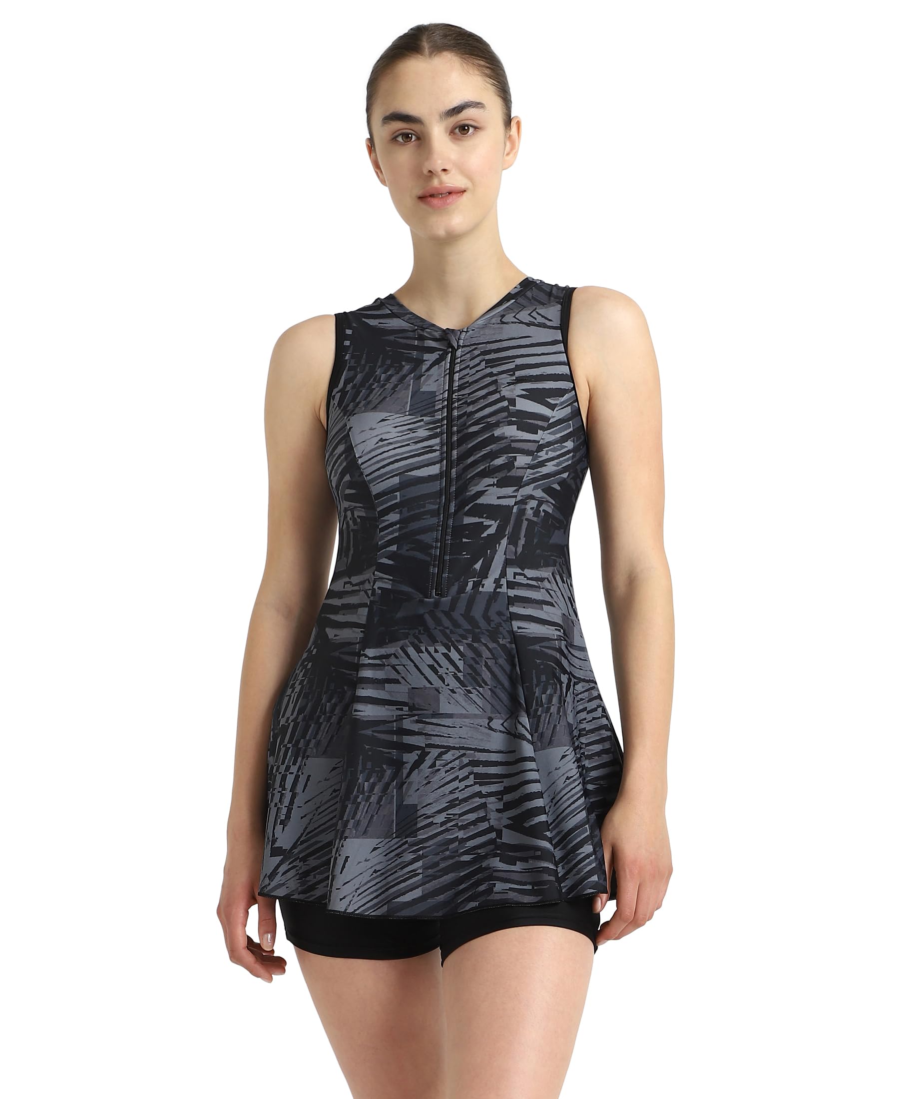 Speedo Women's Endurance10 Printed Closedback Swimdress with Boyleg Swimming Costume | Chlorine Resistance | Shape Retention Fabric | UPF 40+ Sun Protection | Removable Bra Pads-picture-22