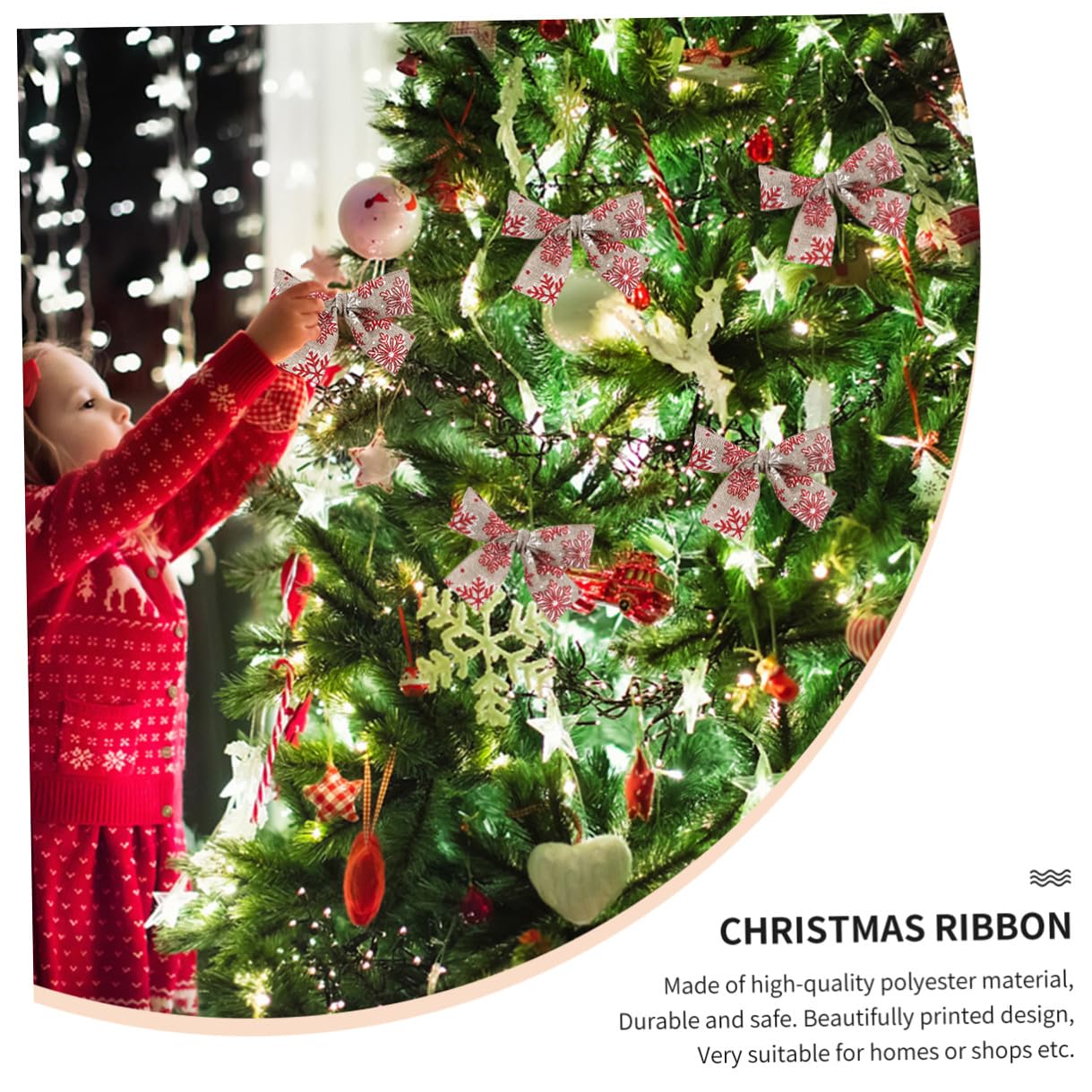 Housoutil 3 Rollos Cinta de Navidad con Diseño de de Metros para Decoración de Árboles Regalos y Manualidades Navideñas y