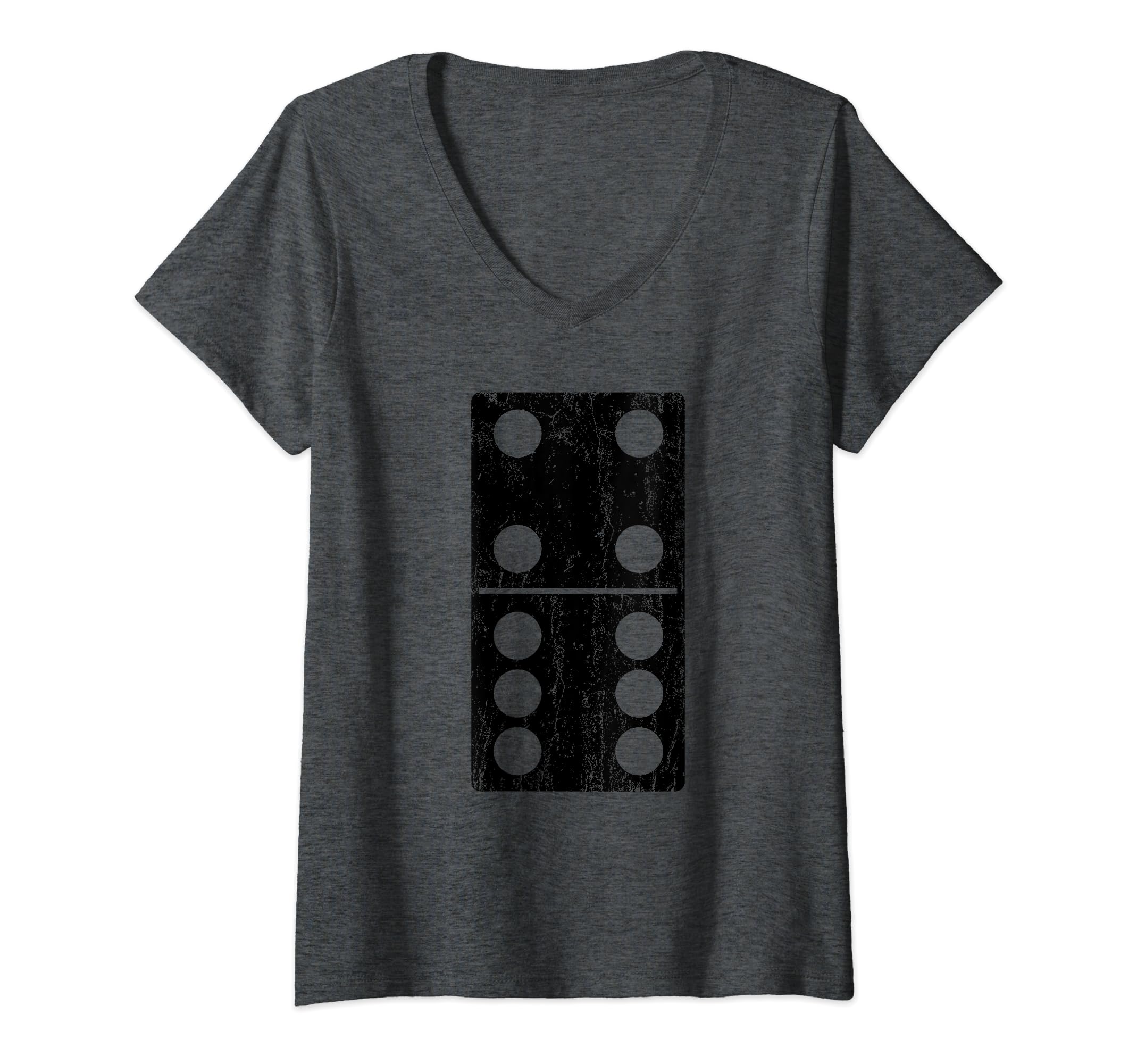 Domino Halloween Matching Group Tiles Four-Six 4-6 Funny V-Neck T-Shirt