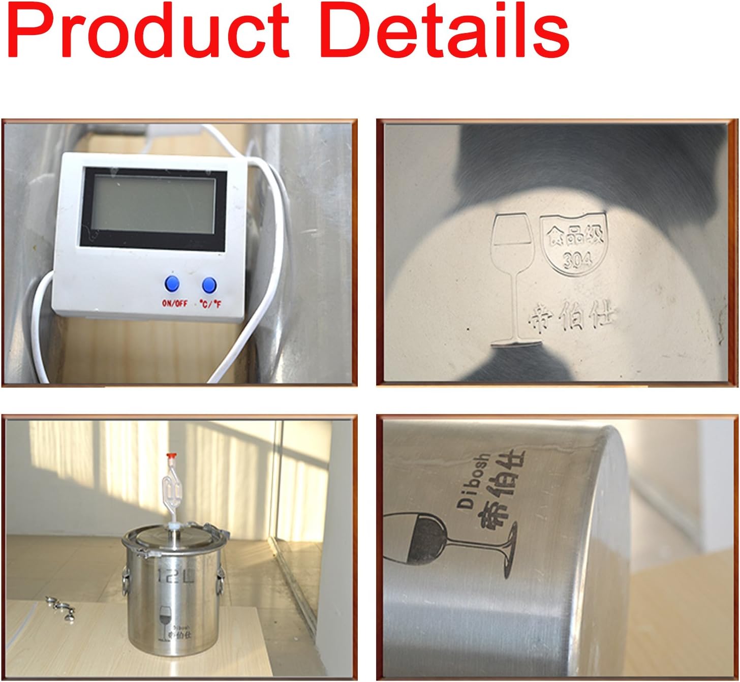 12L/20L/35L Home Moonshine Still Distiller Stainless Steel Cooler Ethanol Water Essential Oil Boiler Spirits Alcohol Wiskey Thumper Keg Brewing Kit Wine Making Fermenter Tank (35Litres, 304 Stainless)