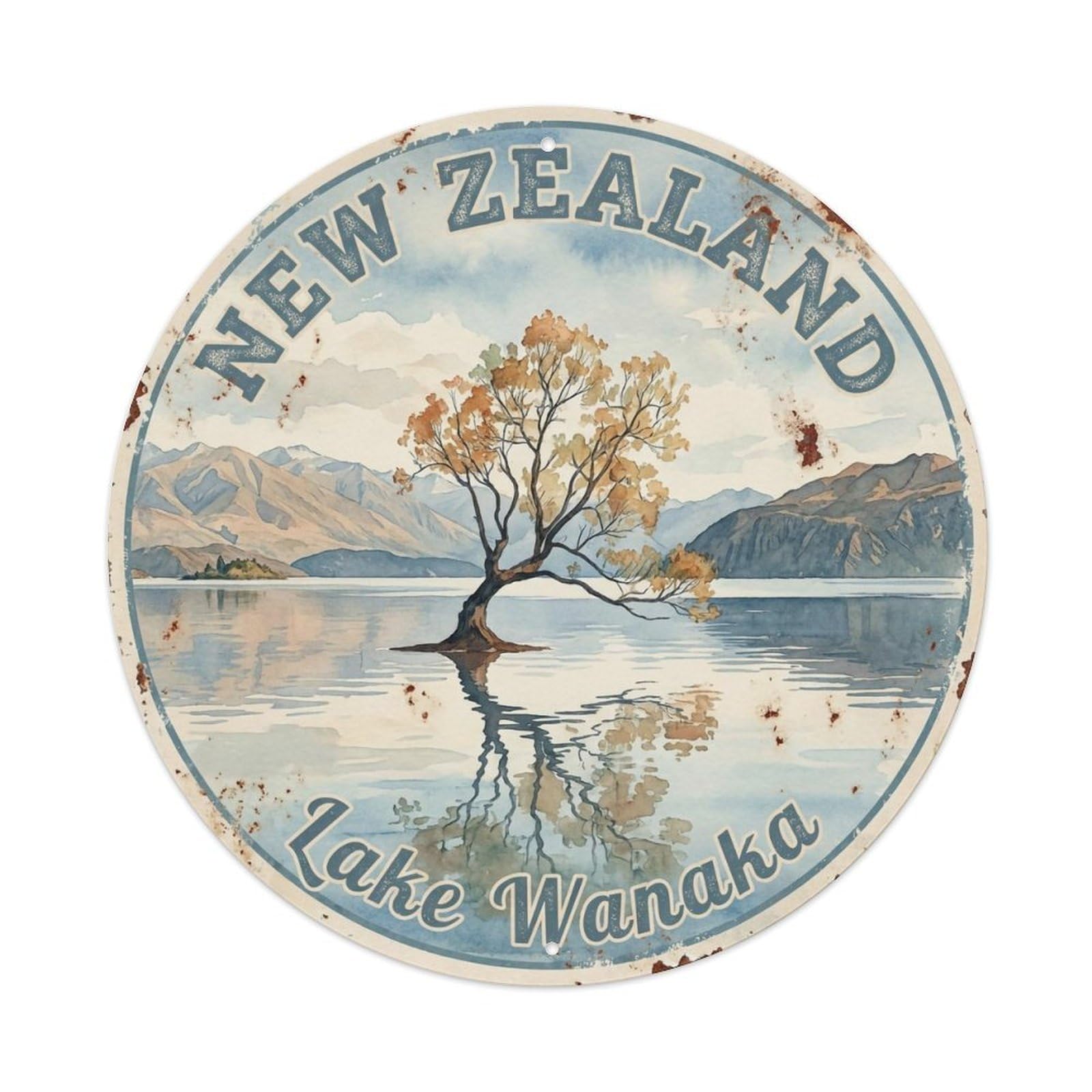 Vintage Travel New Zealand Splendor Vintage Metal Tin Sign Plaque Wall Decor for Cafe, Club Bar, Office, Garden Metal Poster 8x8Inch