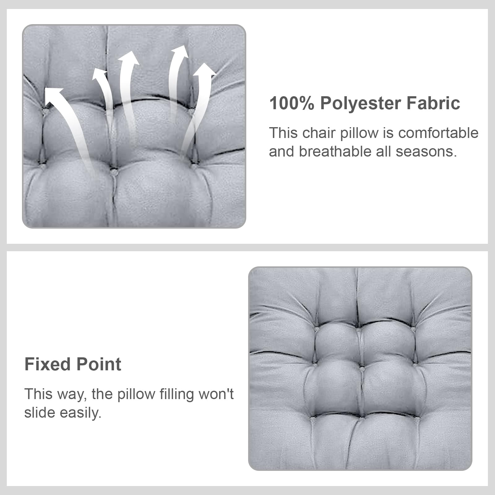 FARYODI Lot de 4 coussins de chaise confortables avec rubans, 40 x 40 cm, pour intérieur et extérieur, jardin, balcon, terrasse et salle à manger