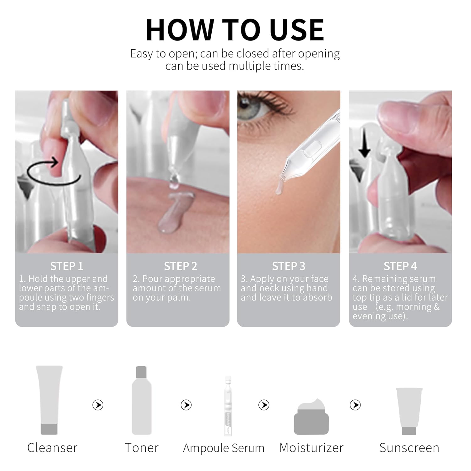 Brightening & Hydrating Face Serum Ampoules – Niacinamide, Tranexamic Acid, Vitamin C, Centella Asiatica & Alpha-Arbutin – Hydrates & Smooths for Dewy, Dry & Sensitive Skin – 1.5ml x 30 - Image 7