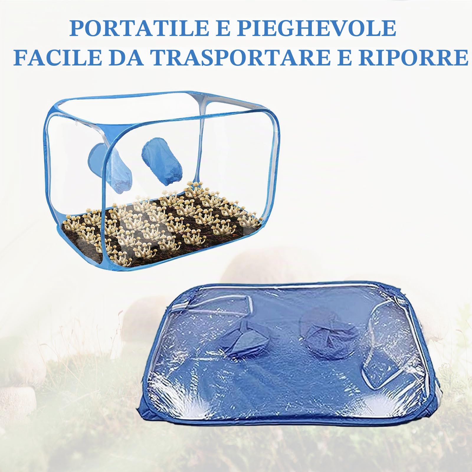 Still Air Box, Set di Contenitori per Funghi in PVC Pop-Up, Allevamento di Funghi, Set Compatto per Interni, Casa, Giardino, Serra, Mini Casetta per Piante Grasse