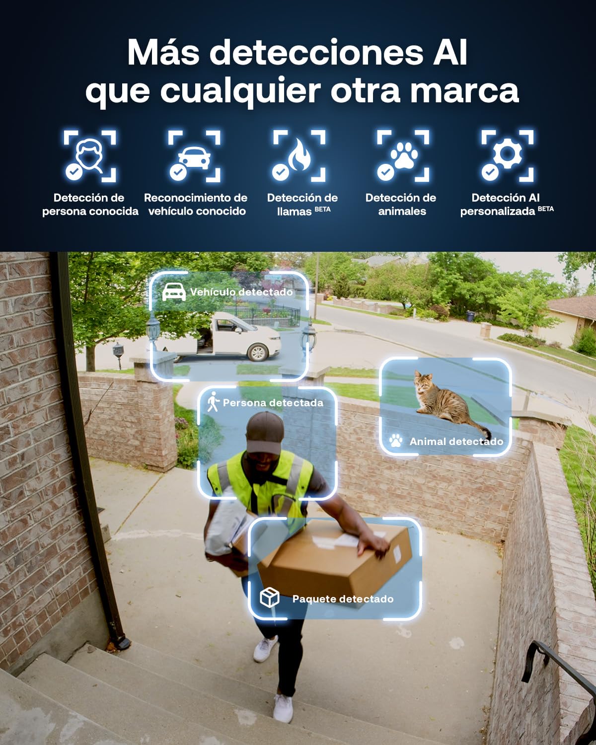 Arlo Pro 6, Cámara de Vigilancia Exterior WiFi 2K+ HDR, Reconocimiento y detección de IA, Visión Nocturna Color, Audio bidireccional, Funciona con Alexa, Prueba Arlo Secure incluida, 1 Cámara