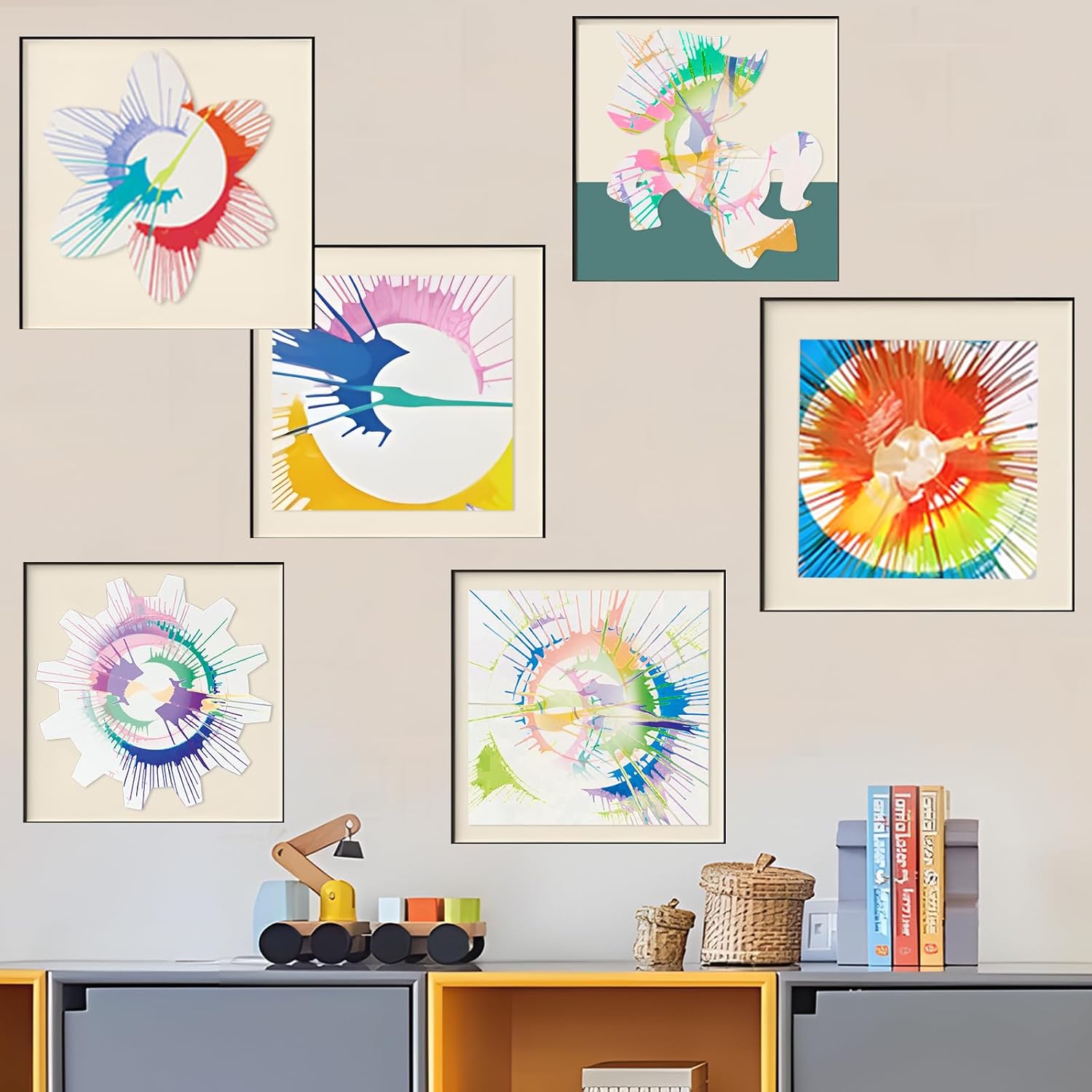 Spin Art Machine for Kids Ages 6-8,Adjustable Speed Arts&Crafts Paint Spinner Toy with Origami Artwork, Thicker Splatter Guard, Battery Operated Kids Crafts Kits, Gift Boys Girls