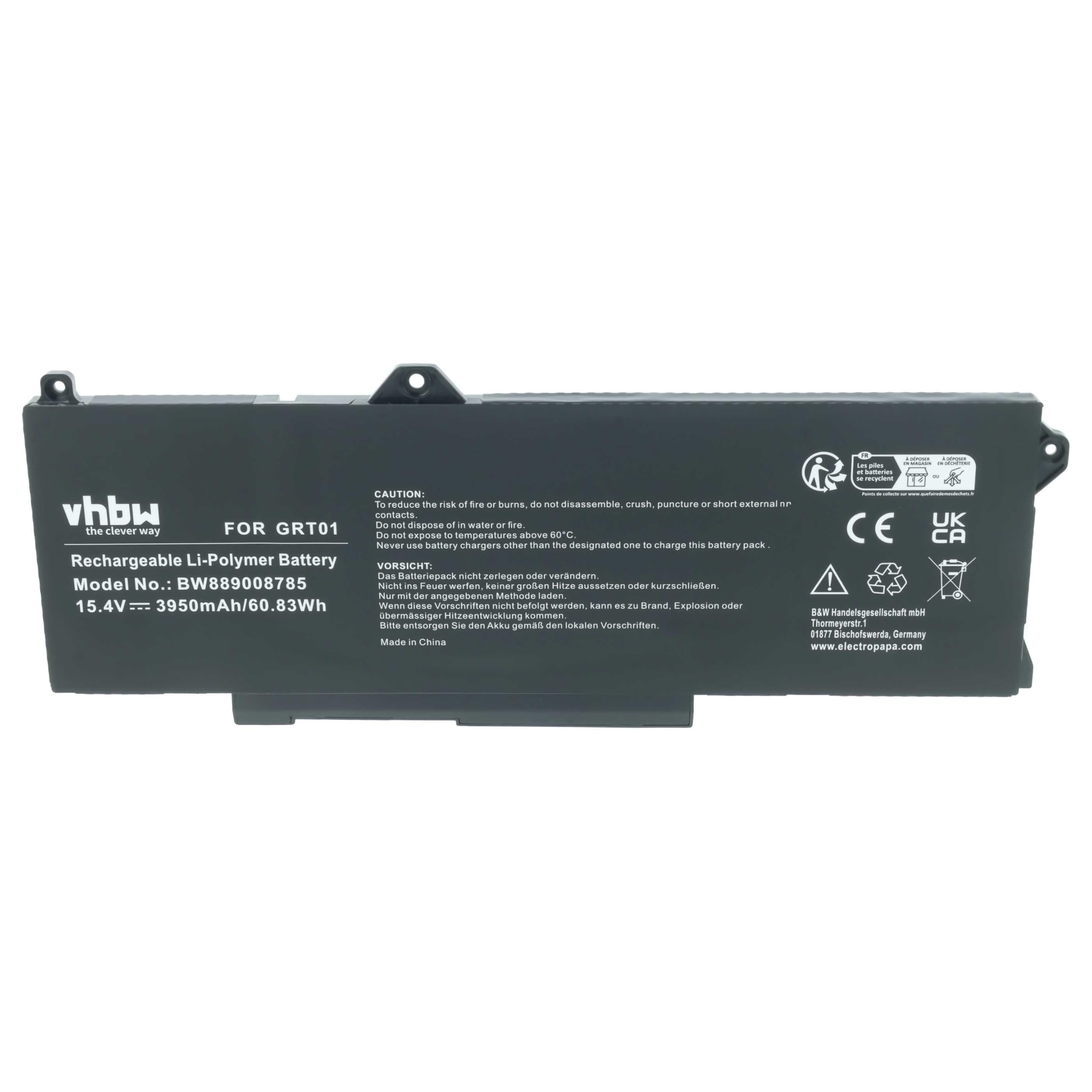 vhbw batteria sostituisce Dell GRT01, 53XP7, P104F003, 00P3TJ, 05RGW