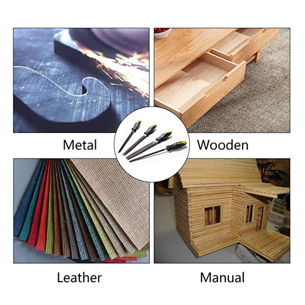 Set di lime in acciaio ad alto tenore di carbonio, 18 pezzi, per legno, metallo, vetro e ceramica - Include 4 lime piatte, triangolari, semicircolari e rotonde di grandi